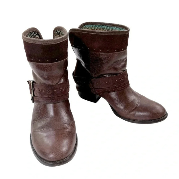 The Sak Women's Harper Leather Boho Ankle Boot Bootie Brown Size 8 - Picture 3 of 14